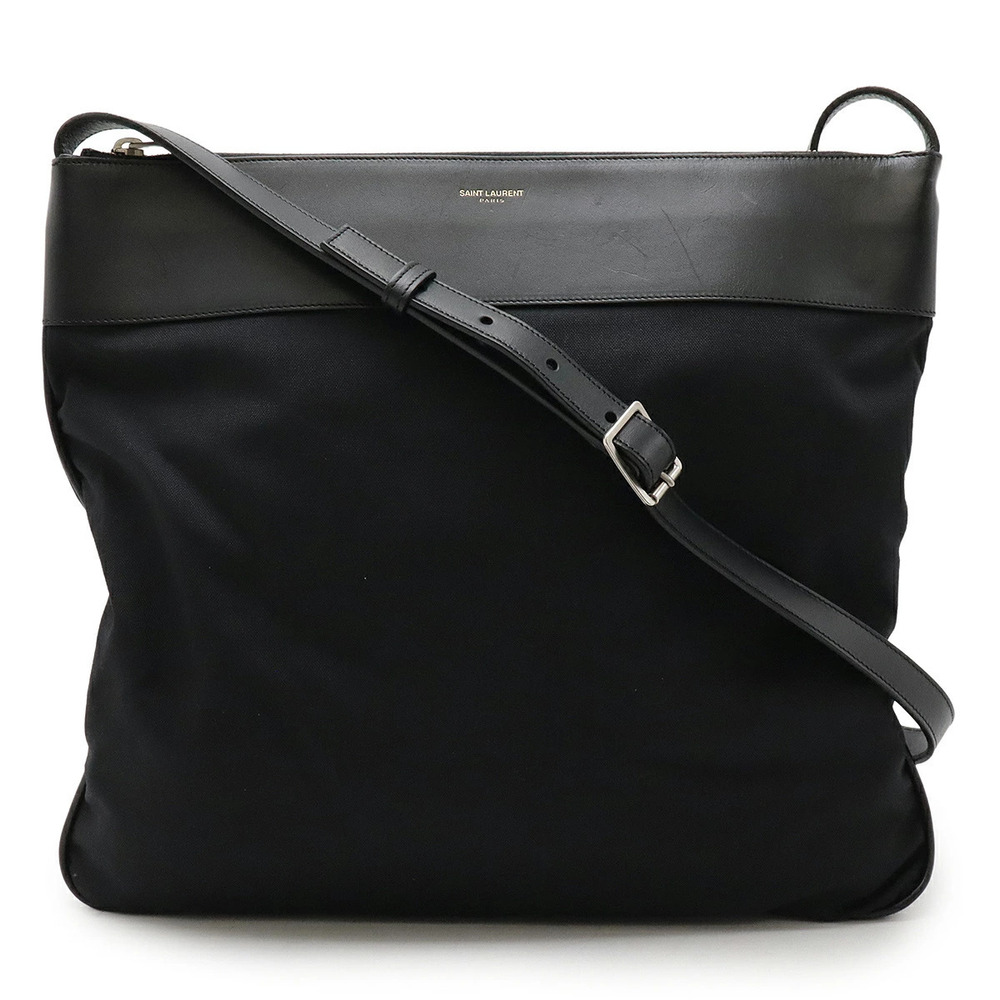 SAINT LAURENT PARIS YSL Yves Hobo Bag Crossbody Canvas Black